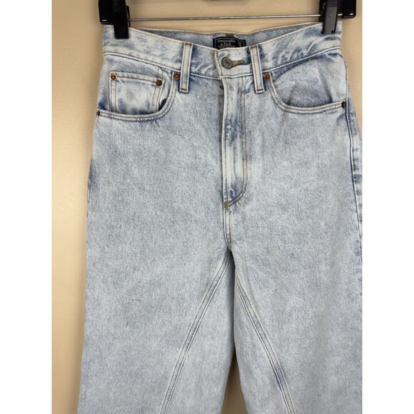 Abercrombie & Fitch Ultra High Rise Crop Wide Leg Jeans Women’s 0R/25 Frayed Hem - Picture 3 of 15